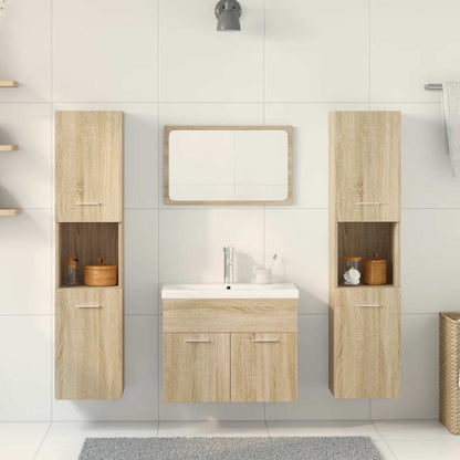 5 Piece Bathroom Furniture Set Sonoma Oak Engineered Wood