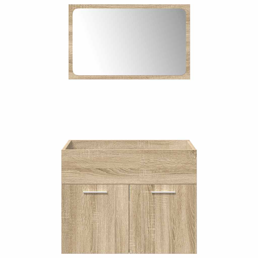 5 Piece Bathroom Furniture Set Sonoma Oak Engineered Wood