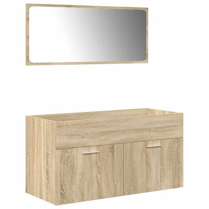 5 Piece Bathroom Furniture Set Sonoma Oak Engineered Wood