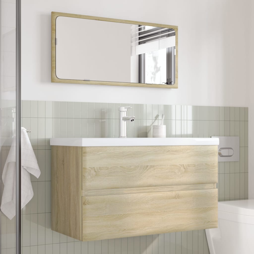 3 Piece Bathroom Furniture Set Sonoma Oak Engineered Wood