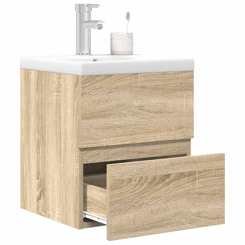 2 Piece Bathroom Furniture Set Sonoma Oak Engineered Wood