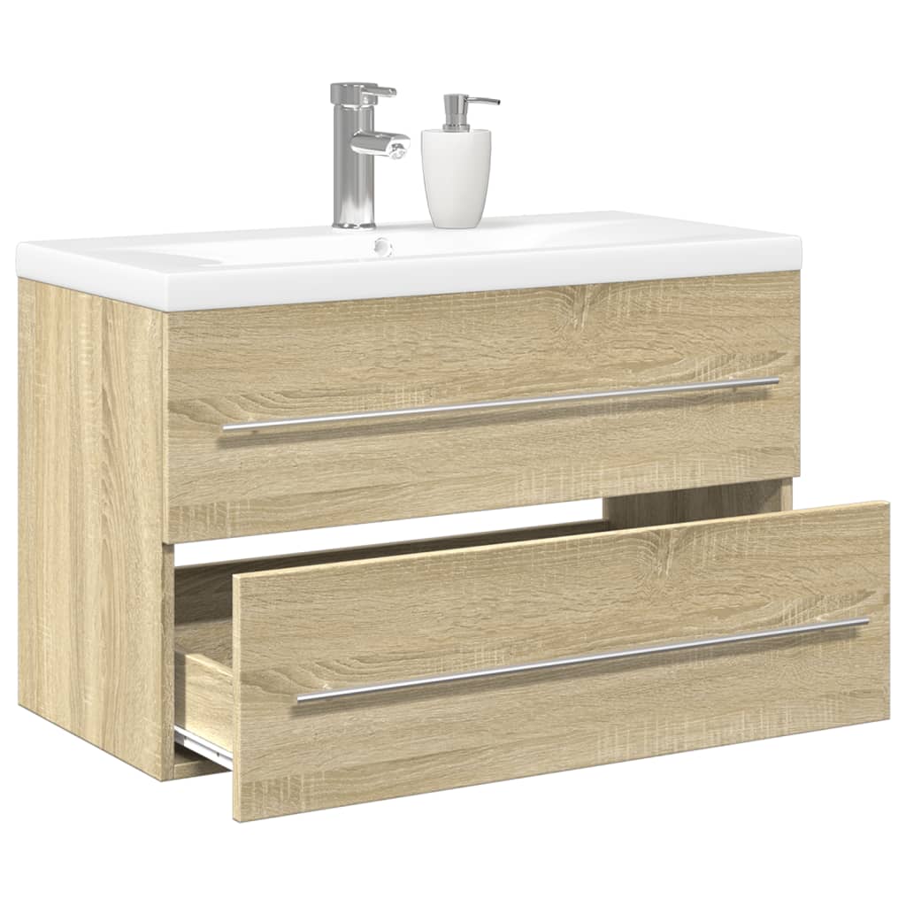 2 Piece Bathroom Furniture Set Sonoma Oak