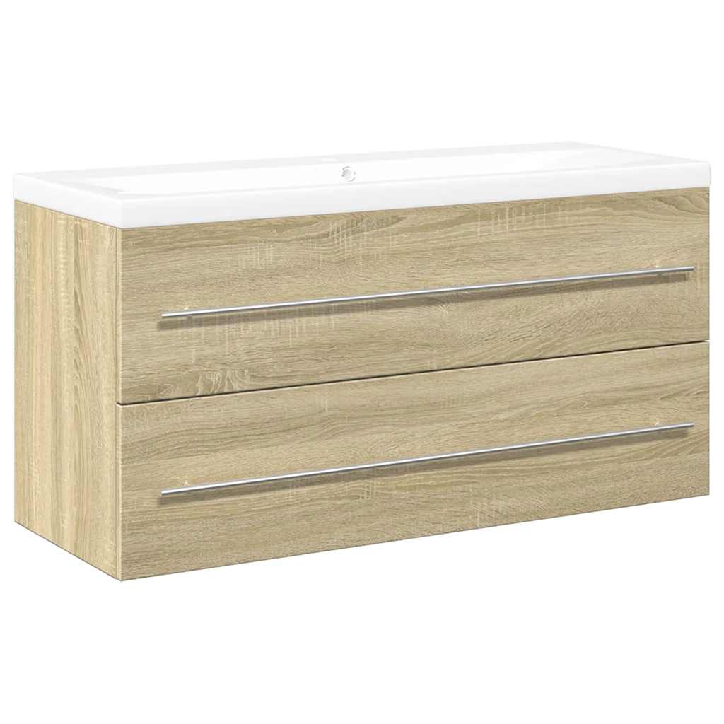 2 Piece Bathroom Furniture Set Sonoma Oak Engineered Wood