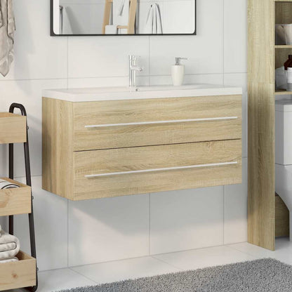 2 Piece Bathroom Furniture Set Sonoma Oak Engineered Wood