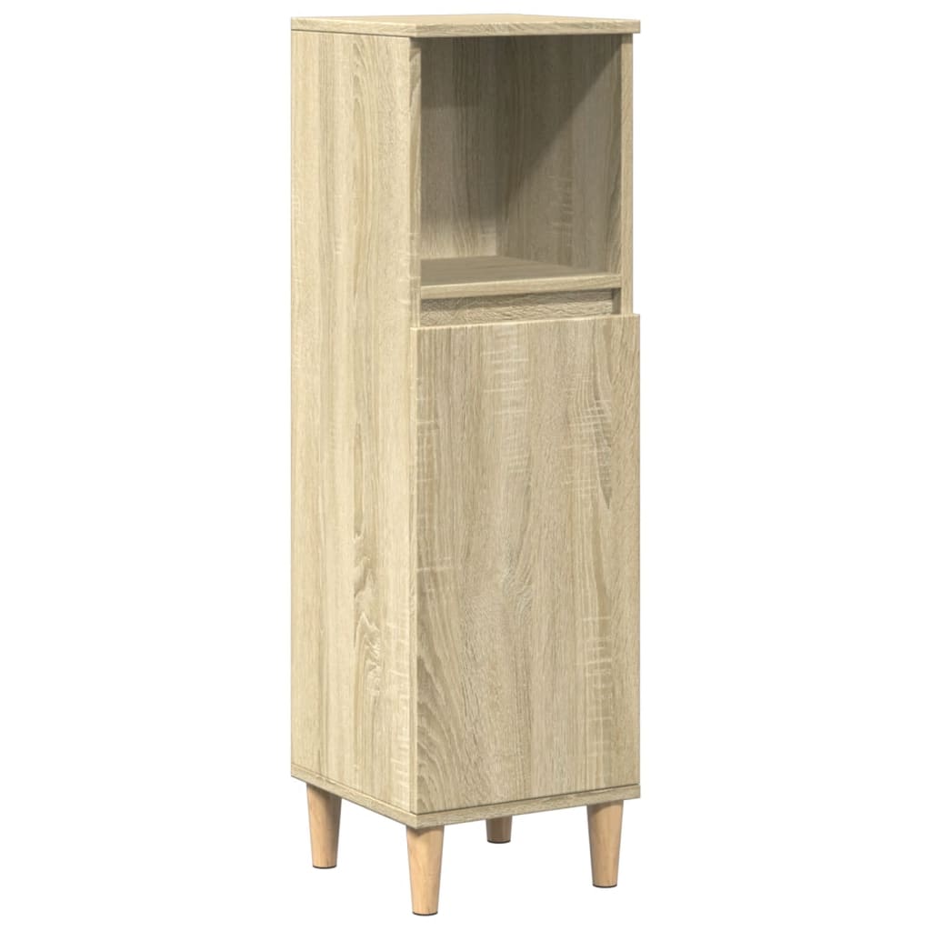 3 Piece Bathroom Furniture Set Sonoma Oak Engineered Wood