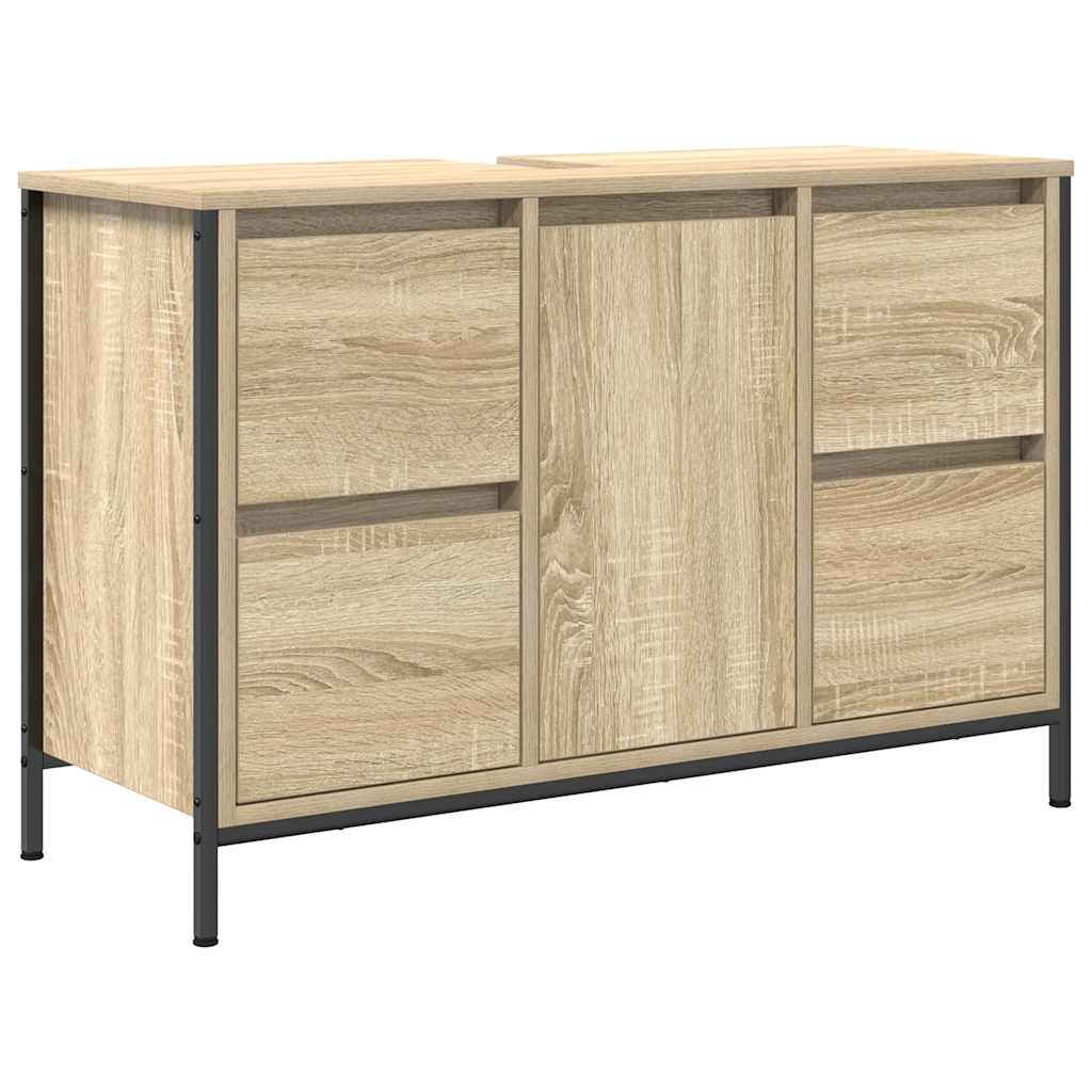 Basin Cabinet with Drawers Sonoma Oak 90x34.5x60 cm