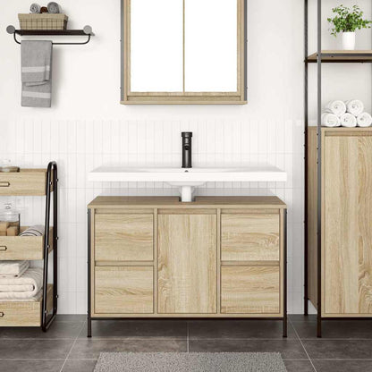 Basin Cabinet with Drawers Sonoma Oak 90x34.5x60 cm