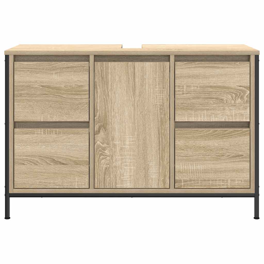 Basin Cabinet with Drawers Sonoma Oak 90x34.5x60 cm