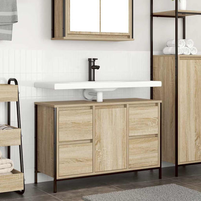 Basin Cabinet with Drawers Sonoma Oak 90x34.5x60 cm