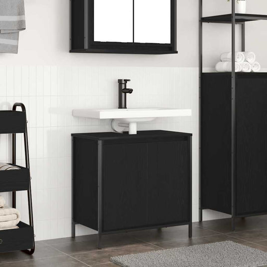 Bathroom Basin Cabinet Black 60x34.5x60 cm