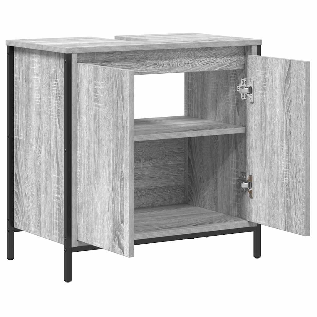 Bathroom Basin Cabinet Grey Sonoma 60x34.5x60 cm