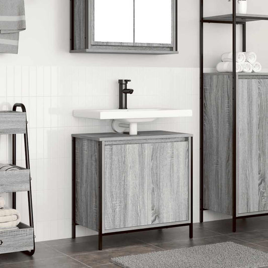 Bathroom Basin Cabinet Grey Sonoma 60x34.5x60 cm