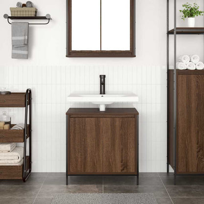 Bathroom Basin Cabinet Brown Oak 60x34.5x60 cm