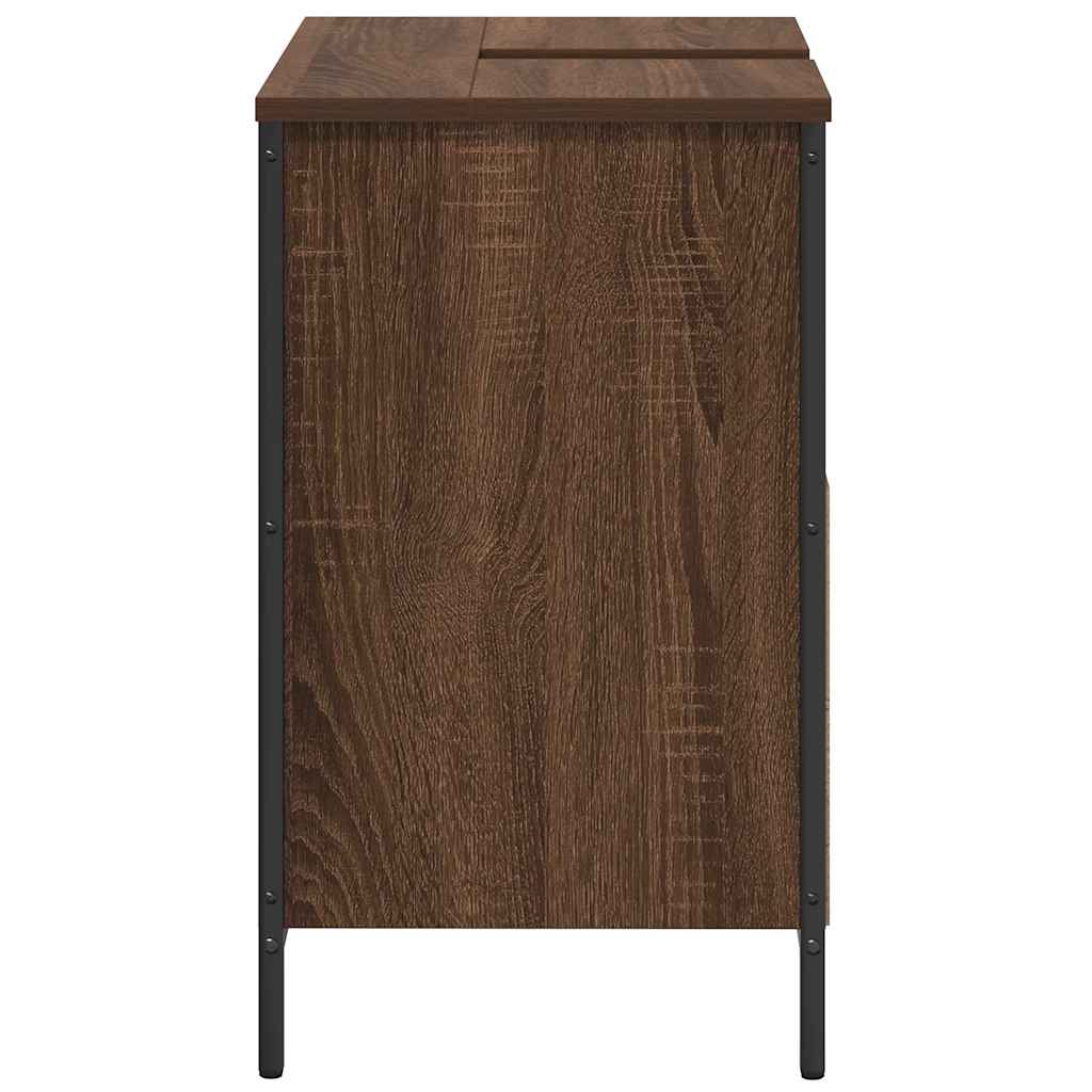 Bathroom Basin Cabinet Brown Oak 60x34.5x60 cm