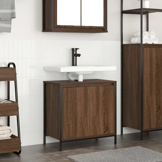 Bathroom Basin Cabinet Brown Oak 60x34.5x60 cm