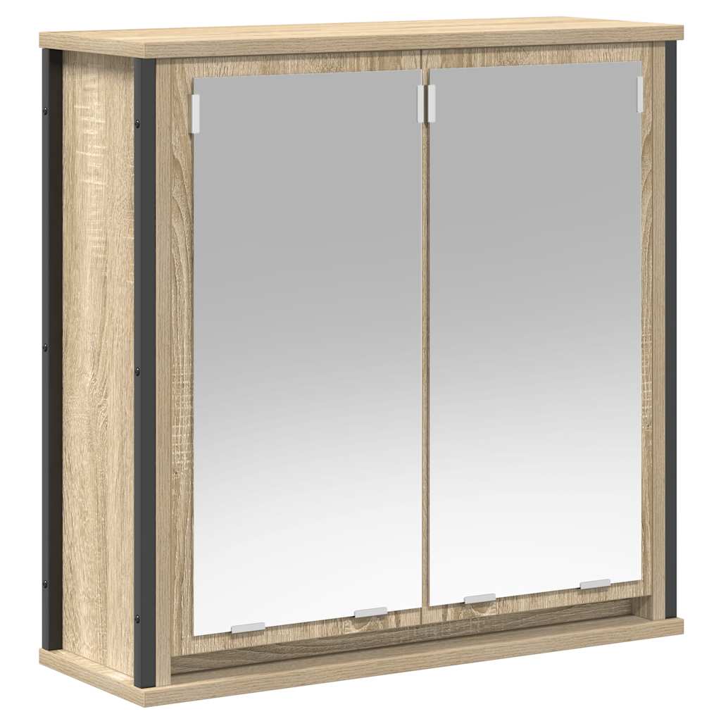 Bathroom Wall Cabinet with Mirror Sonoma Oak 60x21x60 cm