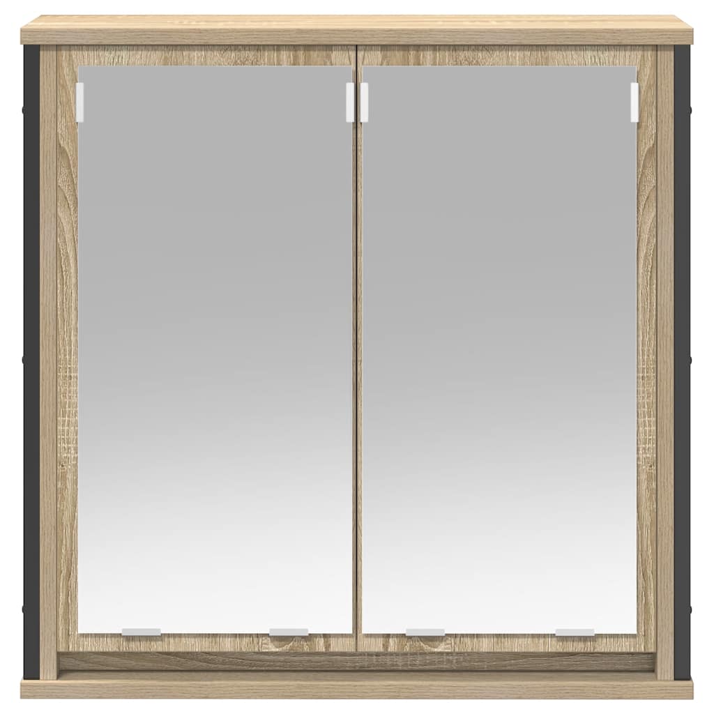 Bathroom Wall Cabinet with Mirror Sonoma Oak 60x21x60 cm