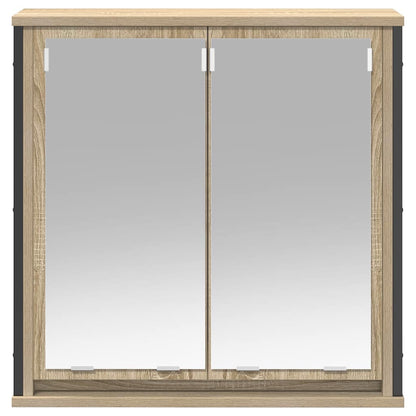 Bathroom Wall Cabinet with Mirror Sonoma Oak 60x21x60 cm