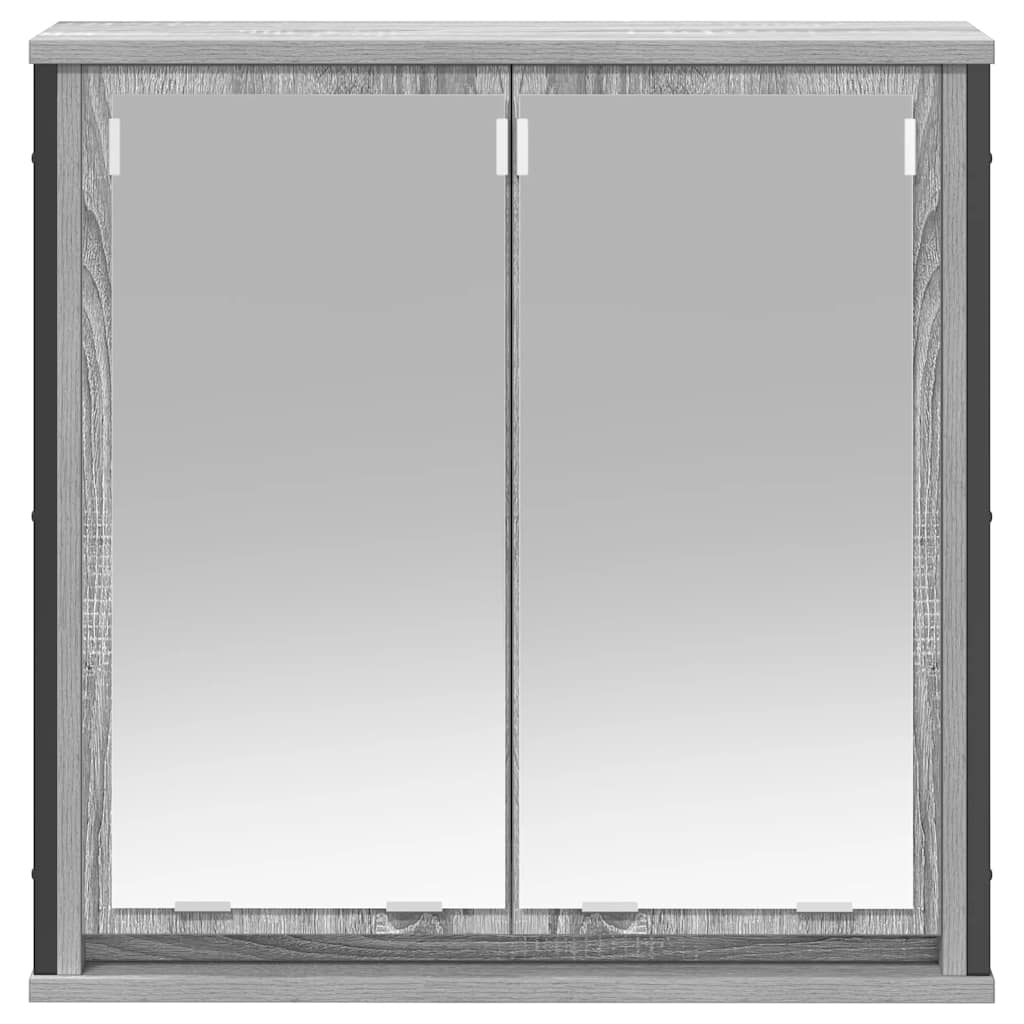 Bathroom Wall Cabinet with Mirror Grey Sonoma 60x21x60 cm