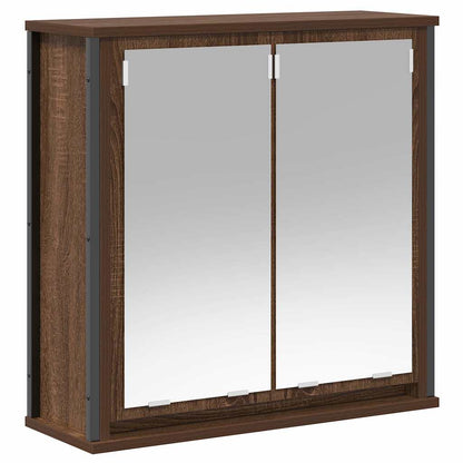 Bathroom Wall Cabinet with Mirror Brown Oak 60x21x60 cm