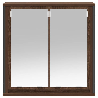 Bathroom Wall Cabinet with Mirror Brown Oak 60x21x60 cm