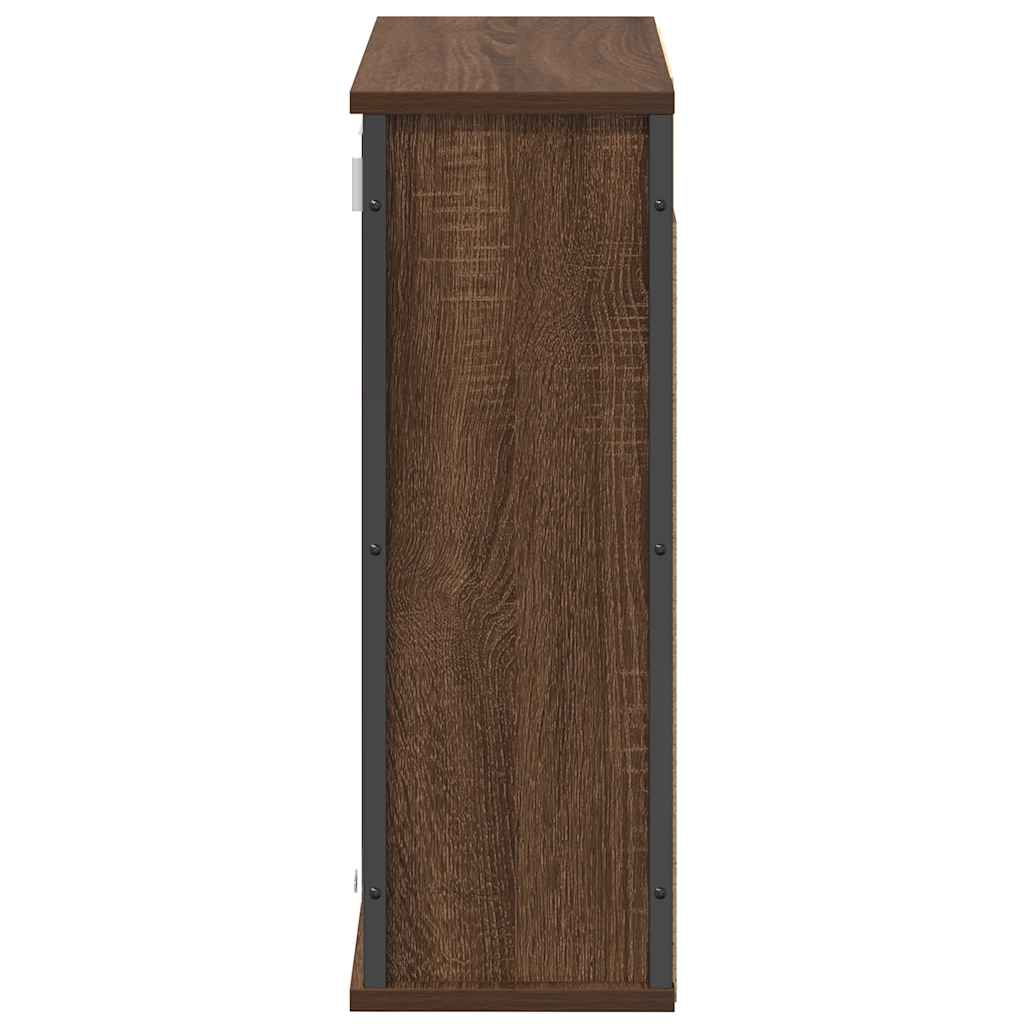 Bathroom Wall Cabinet with Mirror Brown Oak 60x21x60 cm