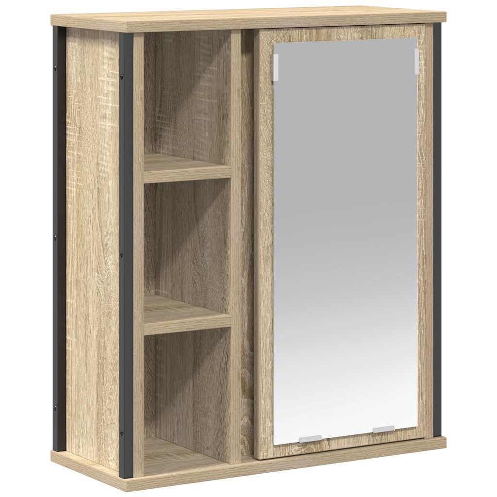 Bathroom Wall Cabinet with Mirror Sonoma Oak 50x21x60 cm