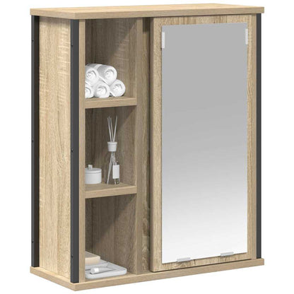 Bathroom Wall Cabinet with Mirror Sonoma Oak 50x21x60 cm