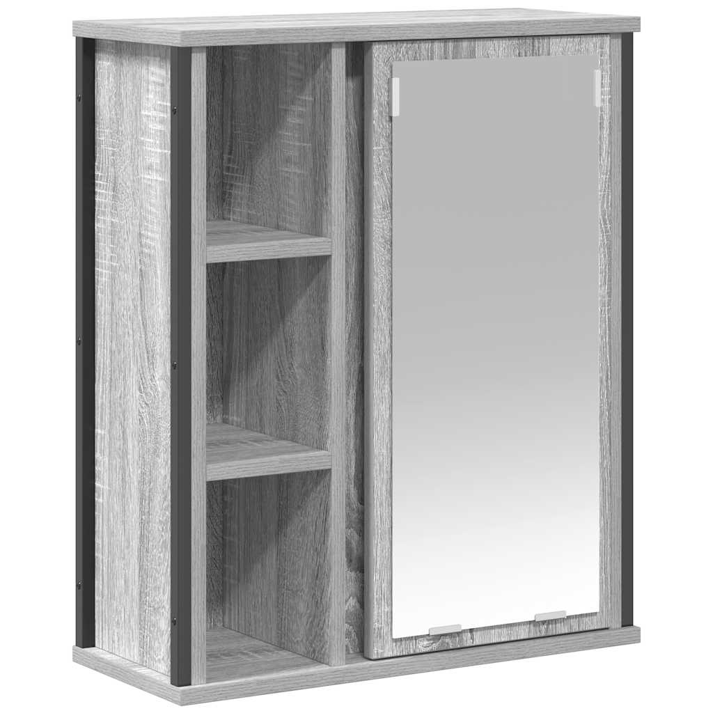 Bathroom Wall Cabinet with Mirror Grey Sonoma 50x21x60 cm