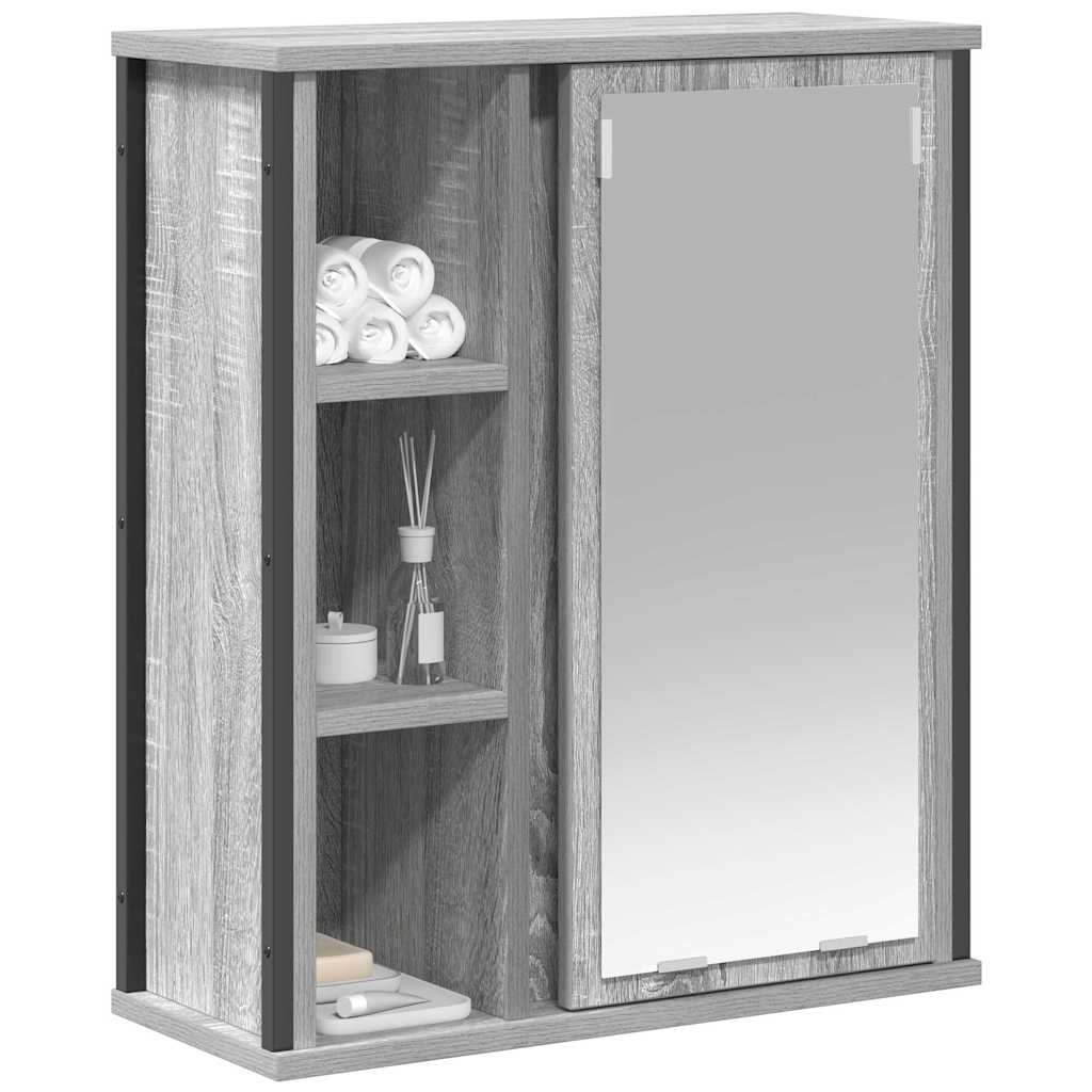 Bathroom Wall Cabinet with Mirror Grey Sonoma 50x21x60 cm