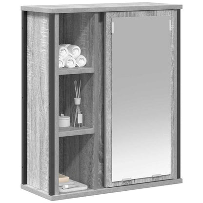 Bathroom Wall Cabinet with Mirror Grey Sonoma 50x21x60 cm