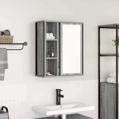 Bathroom Wall Cabinet with Mirror Grey Sonoma 50x21x60 cm