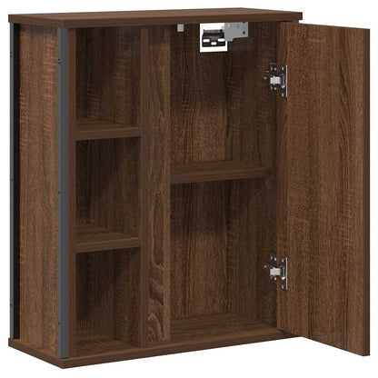 Bathroom Wall Cabinet with Mirror Brown Oak 50x21x60 cm