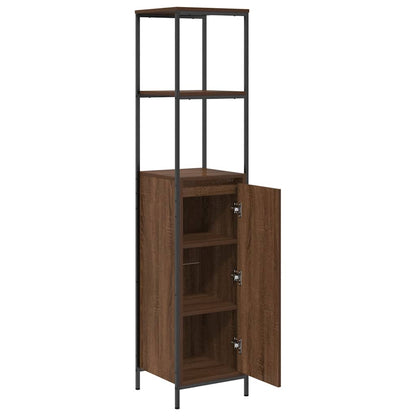 Bathroom Cabinet with Shelves Brown Oak 36x35x165 cm