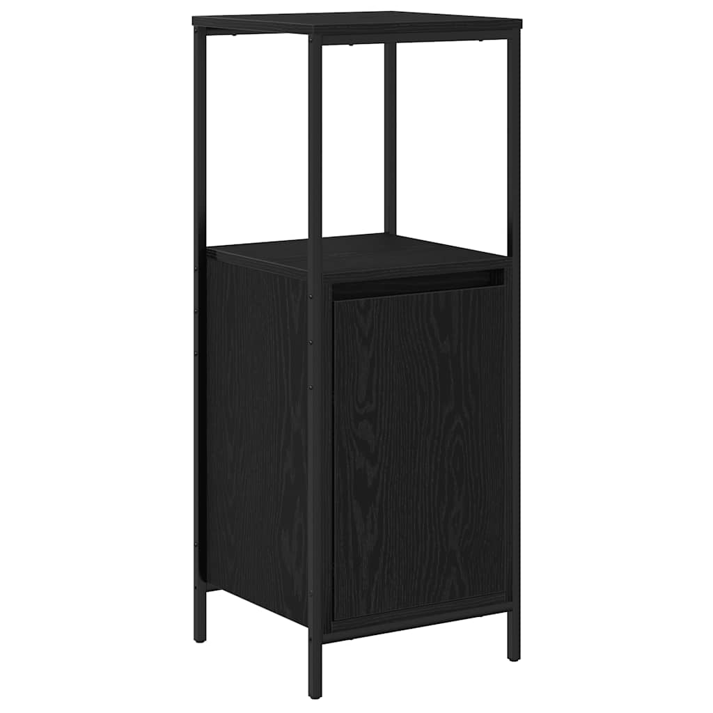 Bathroom Cabinet with Shelves Black Oak 36x35x95 cm