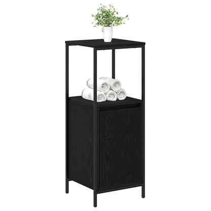 Bathroom Cabinet with Shelves Black Oak 36x35x95 cm