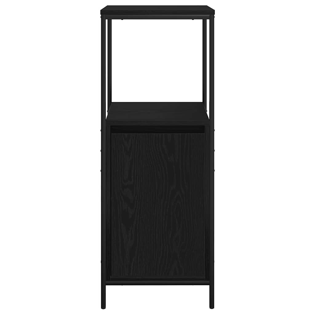 Bathroom Cabinet with Shelves Black Oak 36x35x95 cm