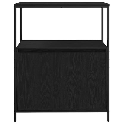 Bathroom Cabinet with Shelves Black Oak 76.5x35x95 cm