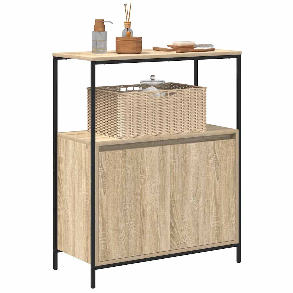 Bathroom Cabinet with Shelves Sonoma Oak 76.5x35x95 cm