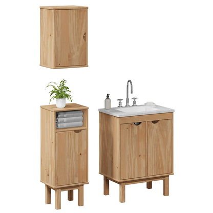 3 Piece Bathroom Furniture Set OTTA Solid Wood Pine