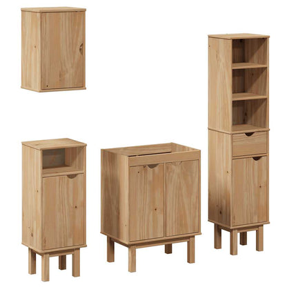 4 Piece Bathroom Furniture Set OTTA Solid Wood Pine