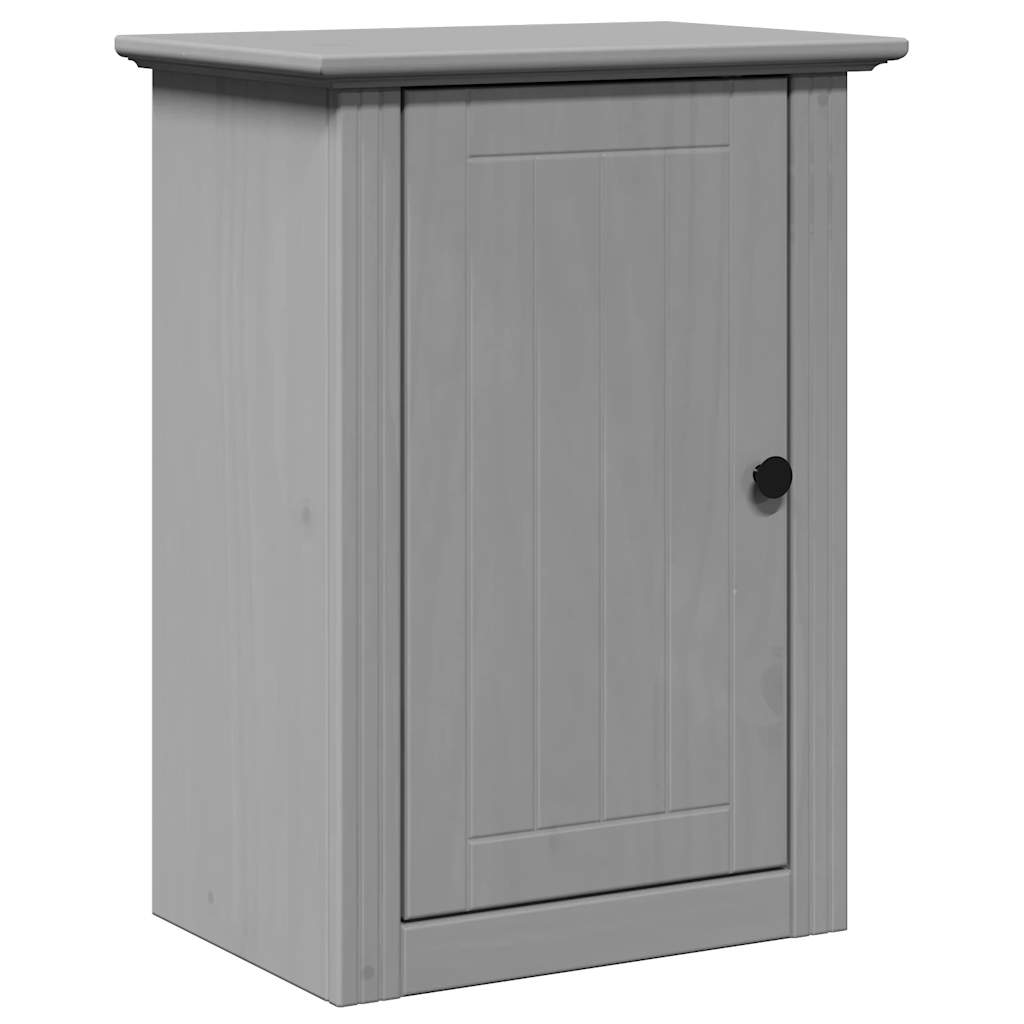 3 Piece Bathroom Furniture Set BODO Grey Solid Wood Pine