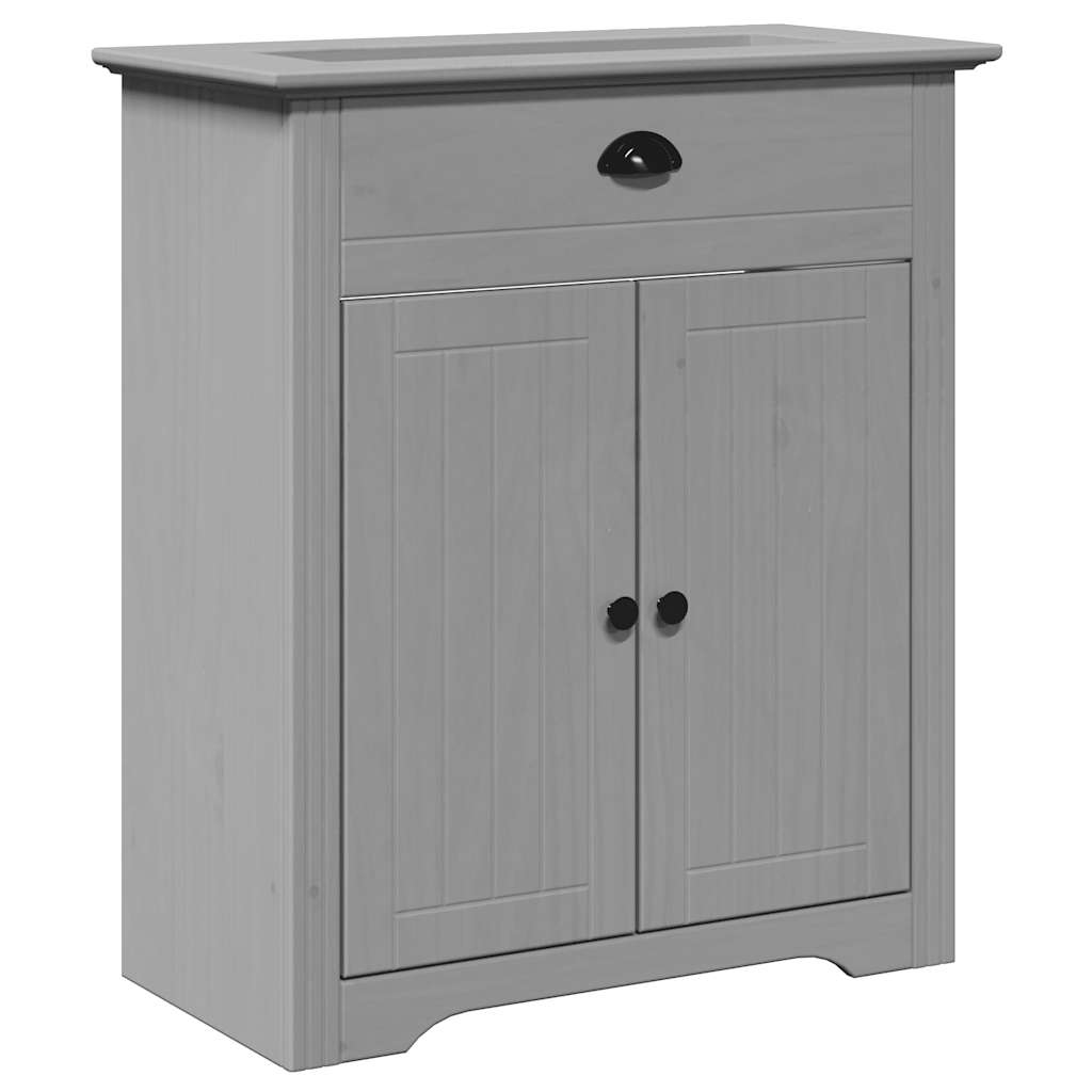 3 Piece Bathroom Furniture Set BODO Grey Solid Wood Pine