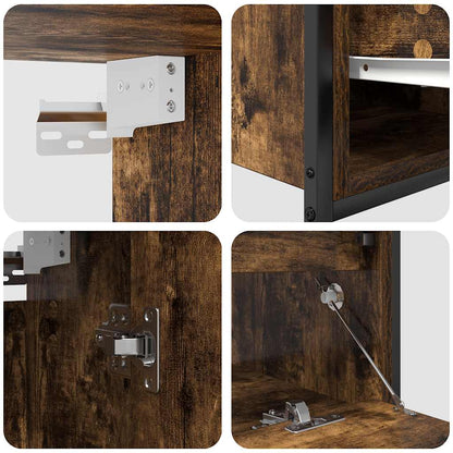 2 Piece Bathroom Furniture Set Smoked Oak Engineered Wood