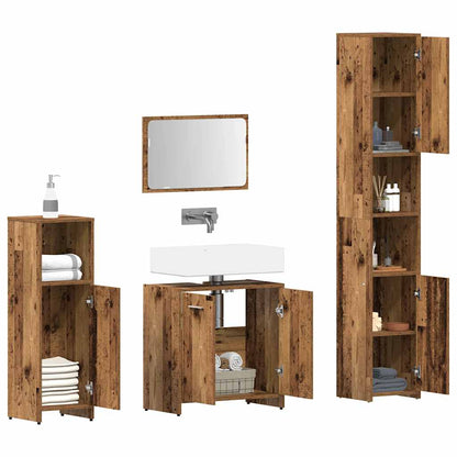 4 Piece Bathroom Furniture Set Old Wood Engineered Wood