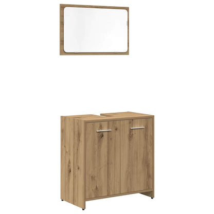 3 Piece Bathroom Furniture Set Artisan Oak Engineered Wood