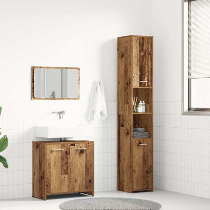 3 Piece Bathroom Furniture Set Old Wood Engineered Wood