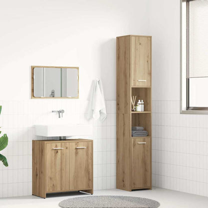 3 Piece Bathroom Furniture Set Artisan Oak Engineered Wood