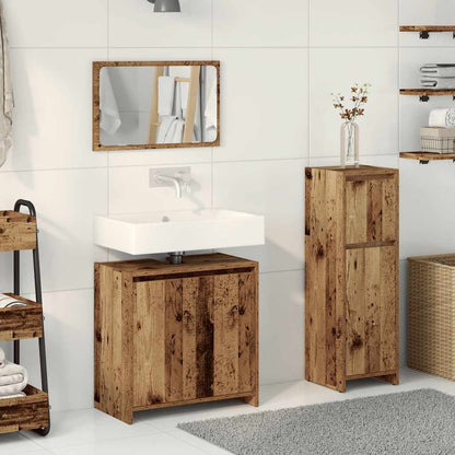 3 Piece Bathroom Furniture Set Old Wood Engineered Wood