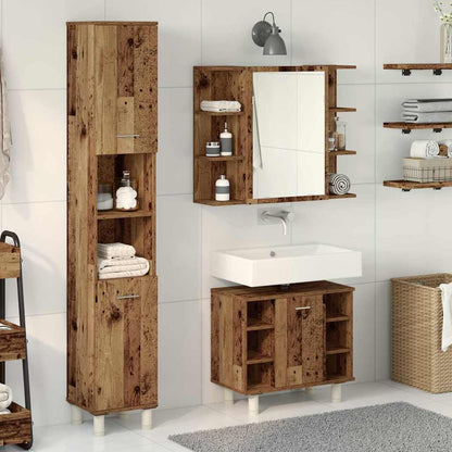 3 Piece Bathroom Furniture Set Old Wood Engineered Wood